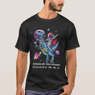 Funny Santa Claus Astronaut Christmas Riding Dinos T-Shirt