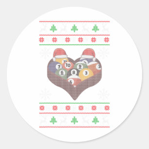 Funny Santa Claus Ball Pool Player Ugly Christmas Classic Round Sticker