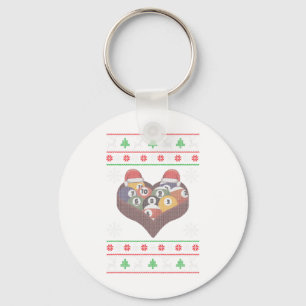 Funny Santa Claus Ball Pool Player Ugly Christmas  Key Ring