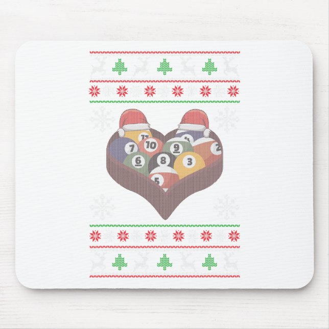 Funny Santa Claus Ball Pool Player Ugly Christmas  Mouse Mat (Front)