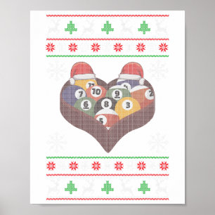 Funny Santa Claus Ball Pool Player Ugly Christmas  Poster