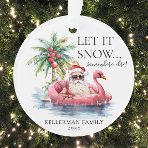 Funny Santa Claus Beach Christmas Ornament