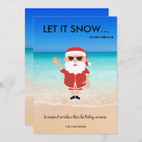 Funny Santa Claus Beach Tropical Florida Christmas