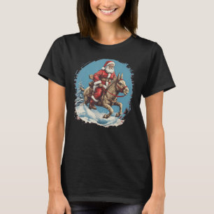 Funny Santa Claus brings Christmas riding on the D T-Shirt