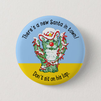 Funny Santa Claus Cactus Christmas Humour 6 Cm Round Badge