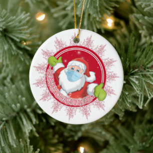 Funny Santa Claus Ceramic Tree Decoration
