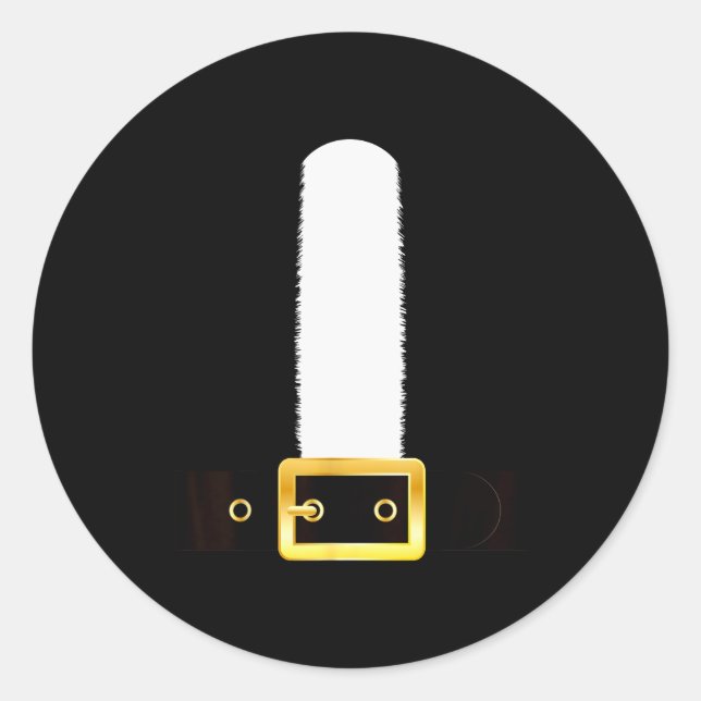 Funny Santa Claus Christmas Eve Morning Suit Belt  Classic Round Sticker (Front)