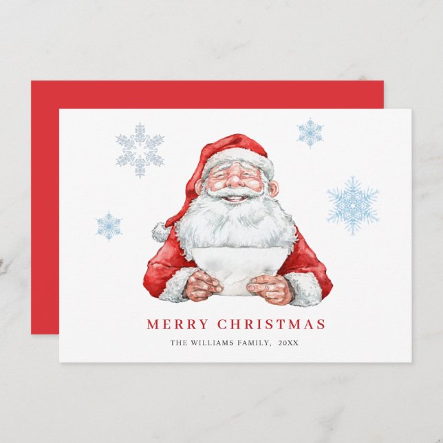 Funny Santa Claus Christmas Greeting Holiday Card (Front/Back)
