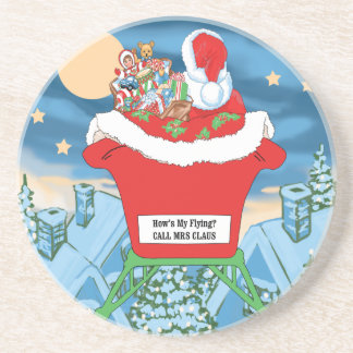 Funny Santa Claus Christmas Humour How's My Flying Coaster