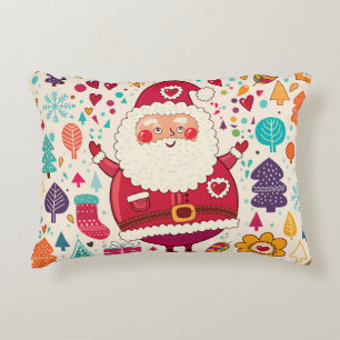 Funny Santa Claus Christmas Illustration Decorative Cushion