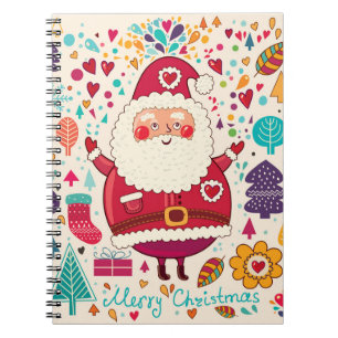 Funny Santa Claus Christmas Illustration Notebook