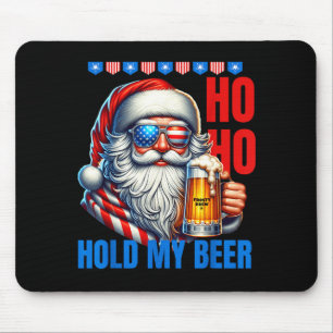 Funny Santa Claus Christmas July 4th Patriotic Hol Mouse Mat