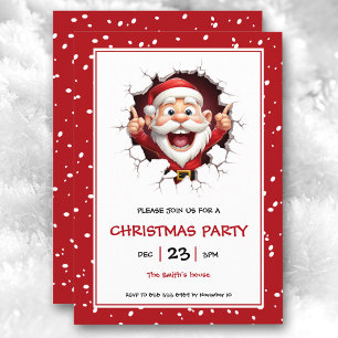 Funny Santa Claus Christmas Party Invitation