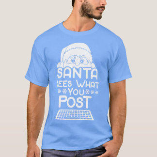 Funny Santa Claus Christmas Social Media Tiktok In T-Shirt