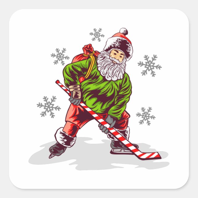 Funny Santa Claus Christmas Square Sticker (Front)
