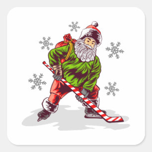 Funny Santa Claus Christmas Square Sticker