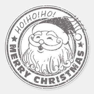Funny Santa Claus Christmas Vintage Sticker 