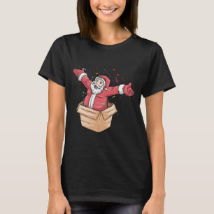 Funny Santa Claus coming out of a box T-Shirt