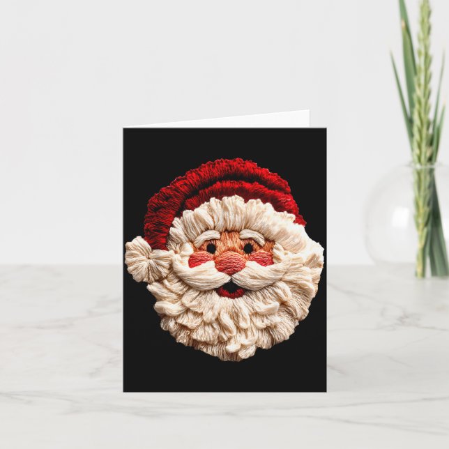 Funny Santa Claus Crochet Christmas Xmas Pajamas H Card (Front)