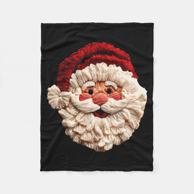 Funny Santa Claus Crochet Christmas Xmas Pajamas H Fleece Blanket (Front)
