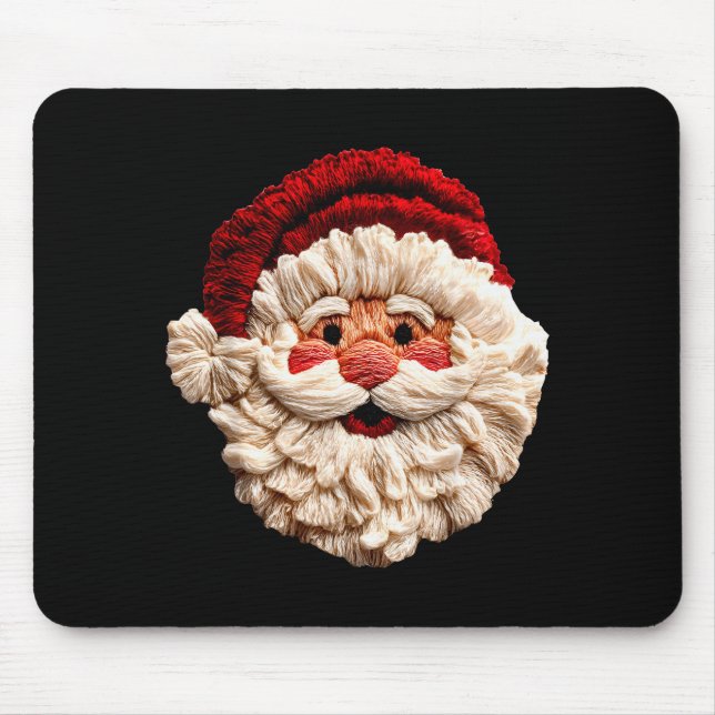 Funny Santa Claus Crochet Christmas Xmas Pajamas H Mouse Mat (Front)