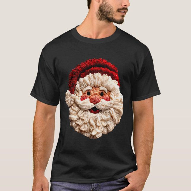 Funny Santa Claus Crochet Christmas Xmas Pajamas H T-Shirt (Front)