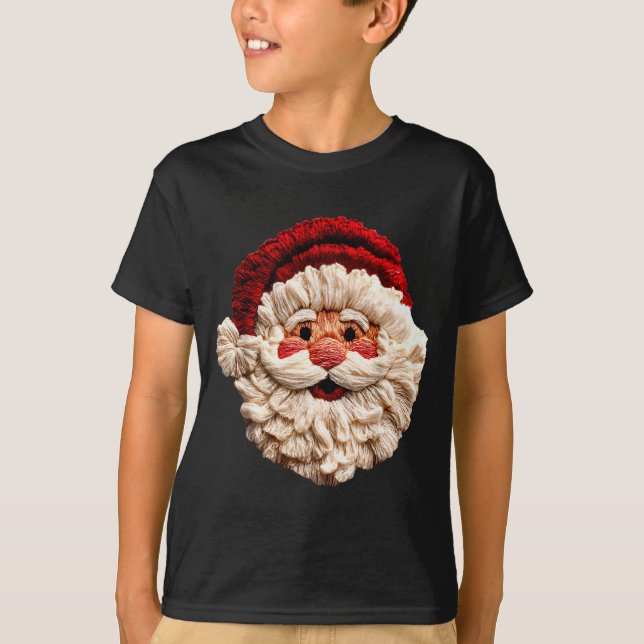 Funny Santa Claus Crochet Christmas Xmas Pajamas H T-Shirt (Front)