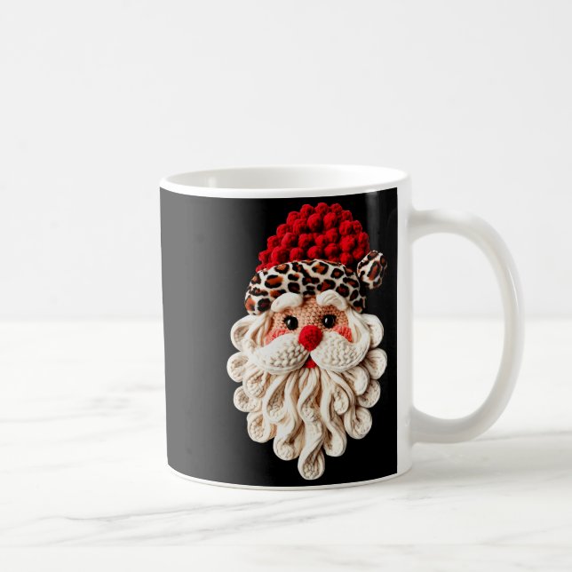 Funny Santa Claus Crochet Pajamas Holiday Xmas Chr Coffee Mug (Right)