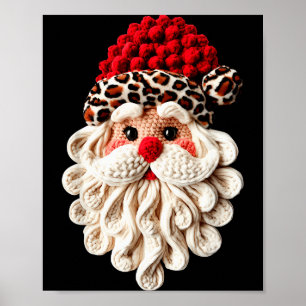 Funny Santa Claus Crochet Pajamas Holiday Xmas Chr Poster