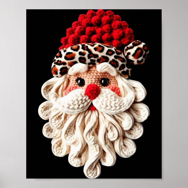 Funny Santa Claus Crochet Pajamas Holiday Xmas Chr Poster (Front)