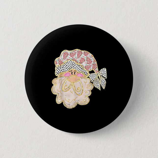 Funny Santa Claus Crochet Xmas Pajamas Holiday Chr 6 Cm Round Badge (Front)