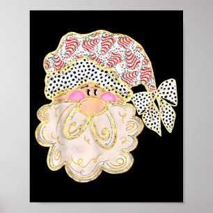 Funny Santa Claus Crochet Xmas Pajamas Holiday Chr Poster