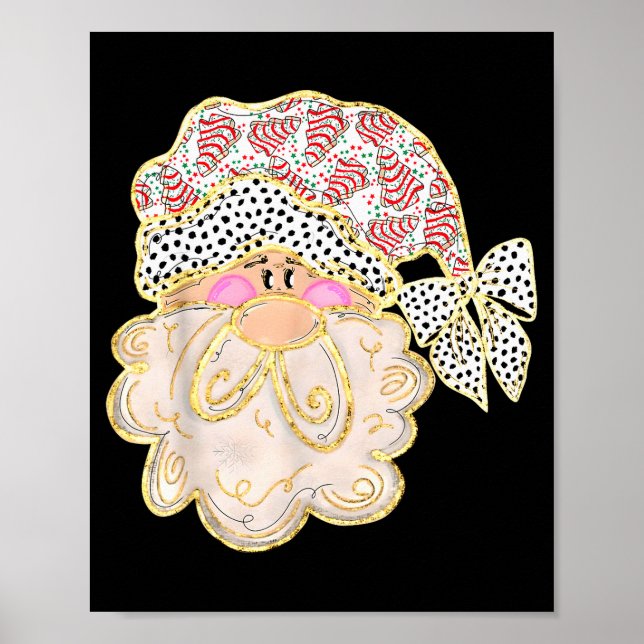 Funny Santa Claus Crochet Xmas Pajamas Holiday Chr Poster (Front)