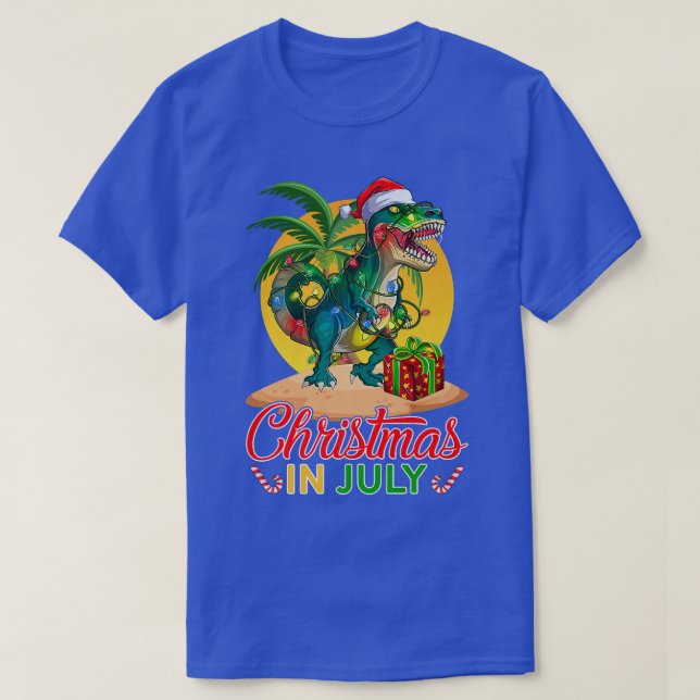 Funny Santa Claus Dinosaur T Re Summer Christmas I T-Shirt (Design Front)