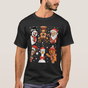 Funny Santa Claus Elf Snowman Ginger Bread Goose C T-Shirt
