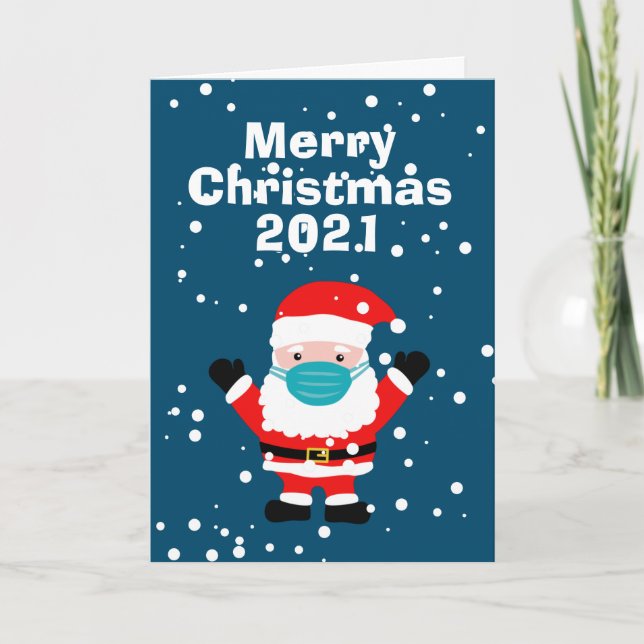 Funny Santa Claus face mask cartoon 2023 Christmas Holiday Card (Front)