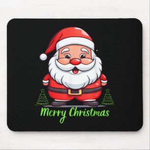 Funny Santa Claus Face Merry Christmas Vintage Gif Mouse Mat