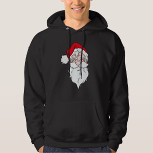 Funny Santa Claus Face With Hat Beard Christmas 1 Hoodie