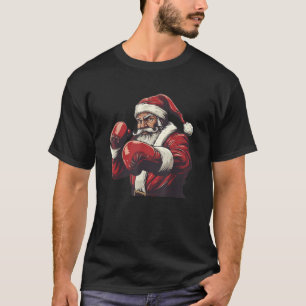 Funny Santa Claus for boxing Gloves and Christmas T-Shirt