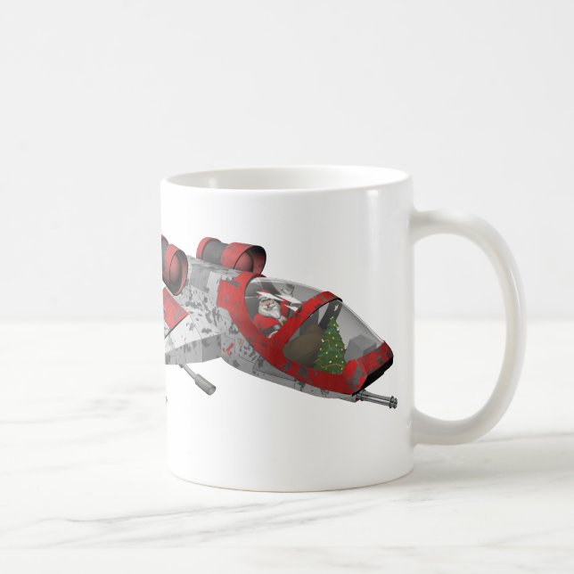 Funny Santa Claus From Outer Space Coffee Mug (Right)