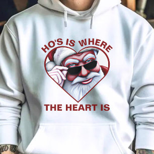 Funny Santa Claus Ho's Is Where the Heart Is Joke Hoodie