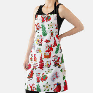 Funny Santa Claus Illustration  Apron