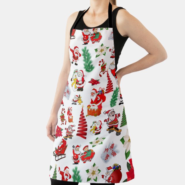 Funny Santa Claus Illustration  Apron (Insitu)