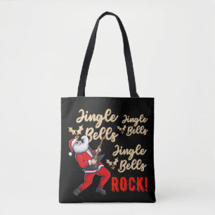 Funny Santa Claus Jingle Bell Rock Christmas  Tote Bag