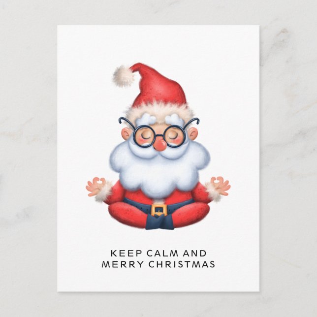 Funny Santa Claus Keep Calm And Merry Christmas Postcard (Front)