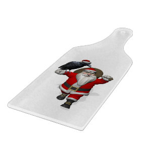Funny Santa Claus Loves Ravens Cutting Board