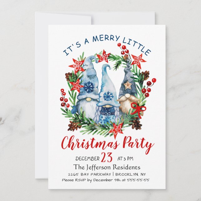 Funny Santa Claus Merry Christmas Little Party Invitation (Front)