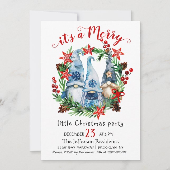 Funny Santa Claus Merry Christmas Little Party Invitation (Front)
