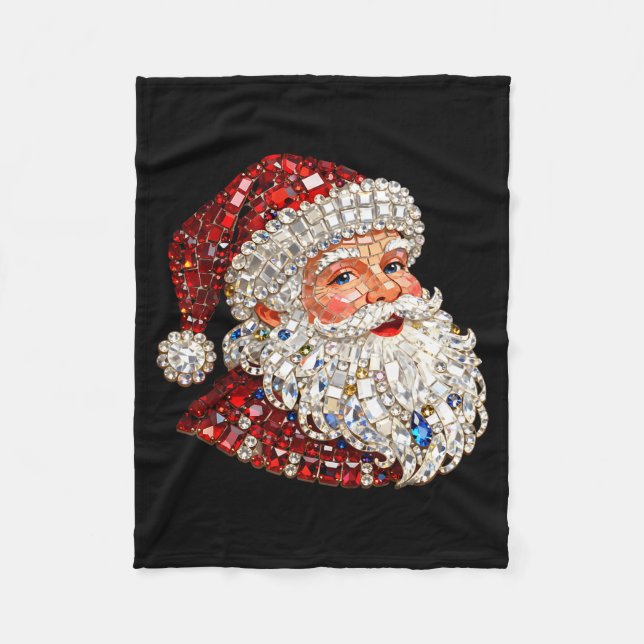 Funny Santa Claus Merry Christmas Xmas Family Holi Fleece Blanket (Front)