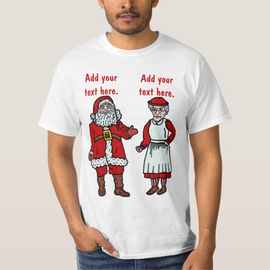 Funny Santa Claus & Mrs Christmas Personalised T-Shirt